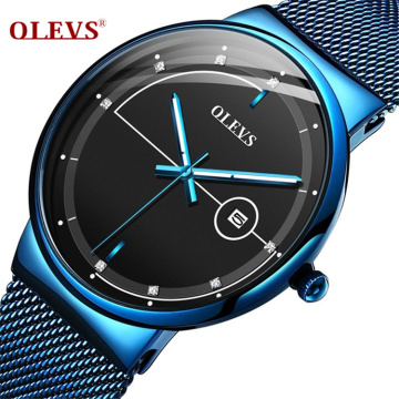 OLEVS 9907  Men Watch Simple Quartz Watch Date Big Dial Super Thin Top Brand Watches Waterproof Casual Wrist Watch Man Clock